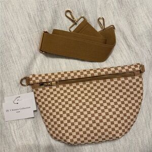 Pretty Simple (3 Sisters Collection) Westlyn Woven Tan Checkered Bum Bag